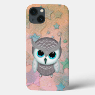 Little Grumpy Horned Owl Illustration iPhone 13 Case