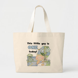 Little Guy is One Tshirts and Gifts Large Tote Bag