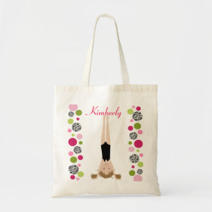 Little Gymnast in Pink and Green Tote Bag