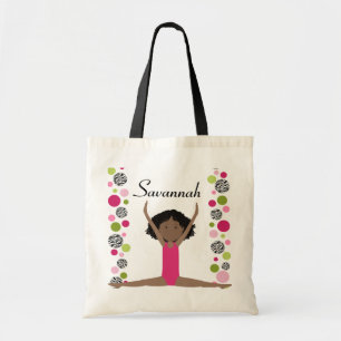 Little Gymnast in Pink and Green Tote Bag
