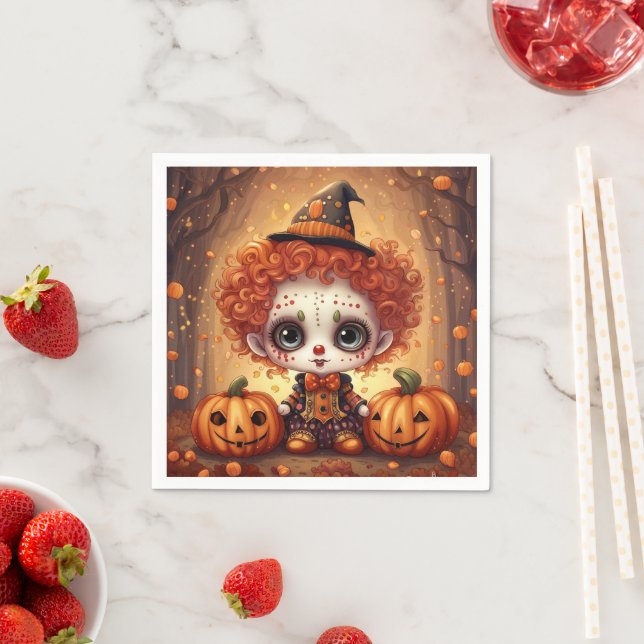 Little Halloween Clown 1 Napkin (Insitu)