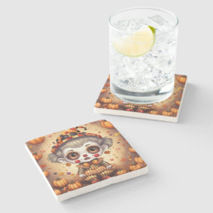 Little Halloween Clown 2 Stone Coaster