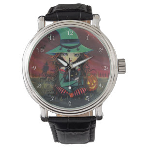 Little Halloween Witch Fantasy Art Watch