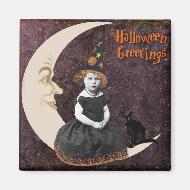 Little Halloween Witch Magnet (Front)