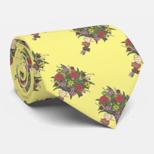 Little Hands Flower Floral Bouquet Teacher Tie