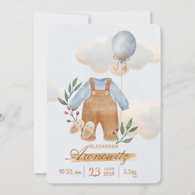 Little hands, little feet, and a big place in our  invitation (Front)