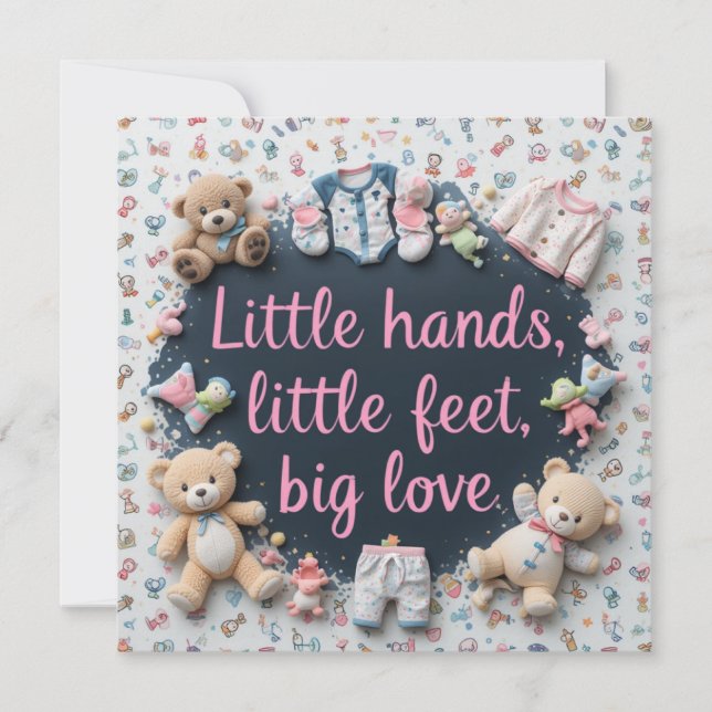 Little hands little feet invitation (Front)