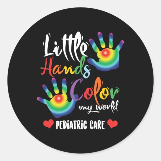 Little Hands Paediatrics Care Paediatrician Doctor Classic Round Sticker (Front)