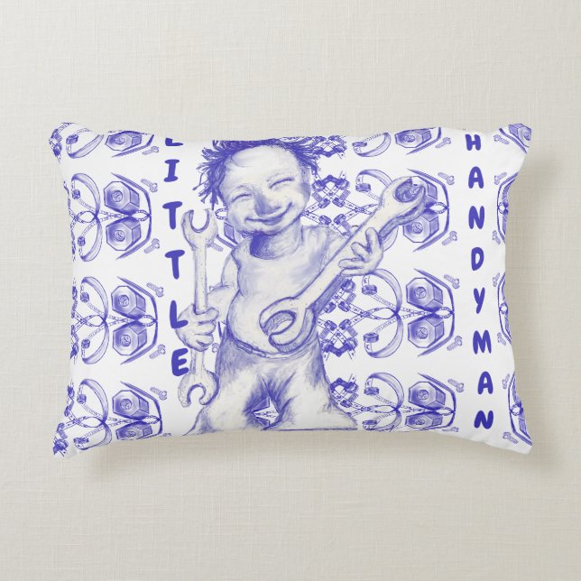 Little handyman decorative cushion (Front)