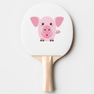 Little happy cute pink pig ping pong paddle