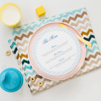 Little Heart Blue Gingham Teddy Bear Baby Shower