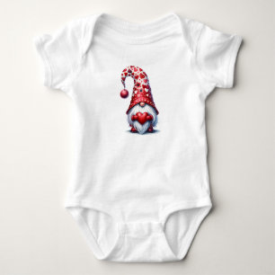Little Heart Valentine's Gnome Baby Bodysuit