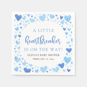 Little Heartbreaker Blue Valentine Baby Shower Napkin