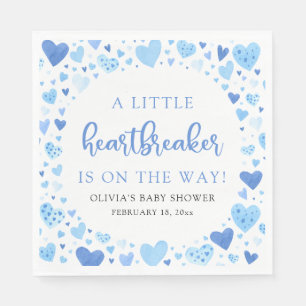 Little Heartbreaker Blue Valentine Baby Shower Napkin