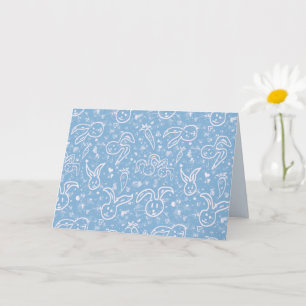 Little Hearts and Bunnies - transparent pattern. Card