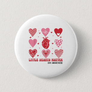 Little Hearts Chd Awareness Heart Anatomy Valentin 6 Cm Round Badge
