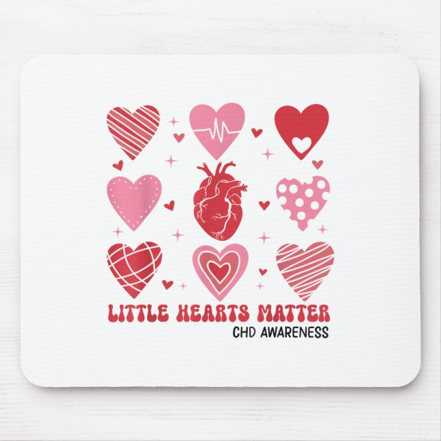 Little Hearts Chd Awareness Heart Anatomy Valentin Mouse Pad (Front)