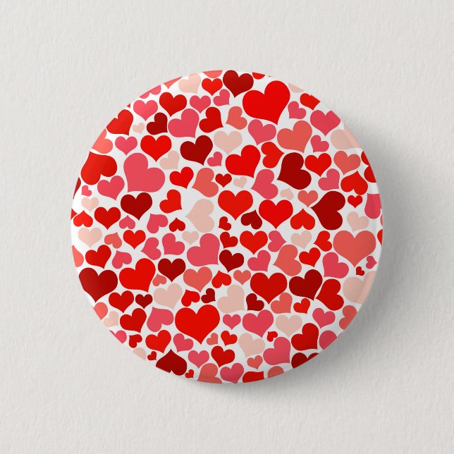 Little Hearts Illustration 6 Cm Round Badge (Front)