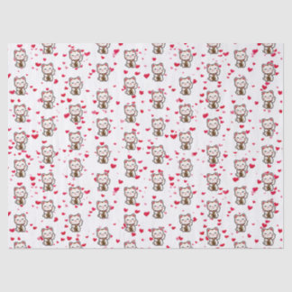 Little Hearts, Lucky Cat, Good Luck, Maneki Neko Tissue Paper