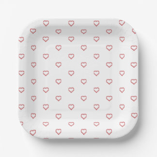 little hearts  paper plates