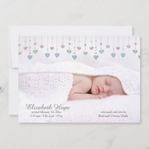 Little Hearts Photo Birth Announcement