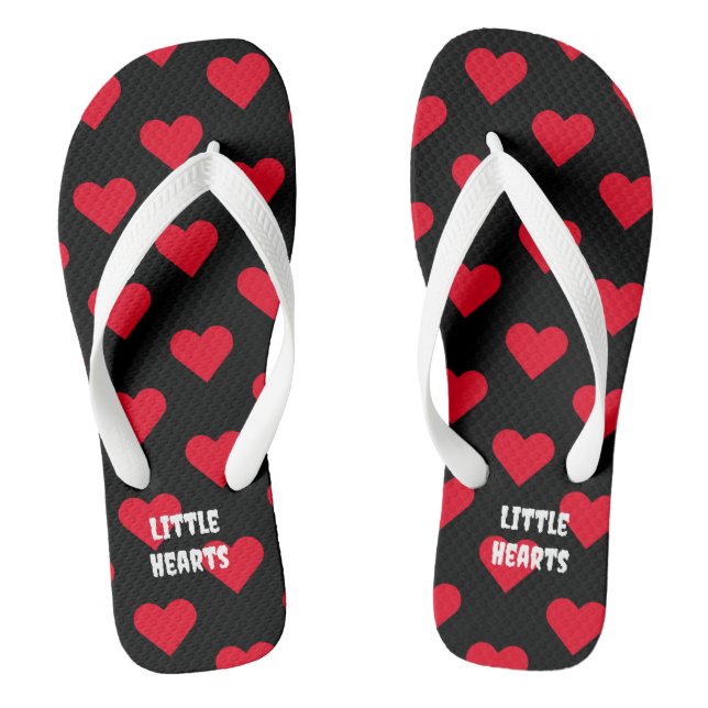 Little Hearts Printed with Size Womens 10 - Mens 9 Jandals (Footbed)