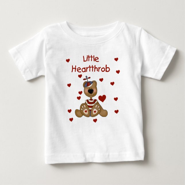 Little Heartthrob Boy Bear Baby T-Shirt (Front)