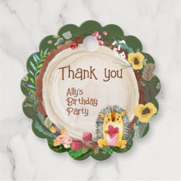 Little Hedgehog Woodland Animal Party Favour Tags