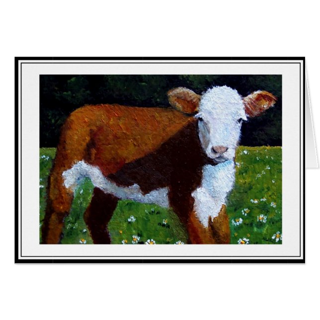 LITTLE HEREFORD CALF: PAINTING IN OIL (Front Horizontal)