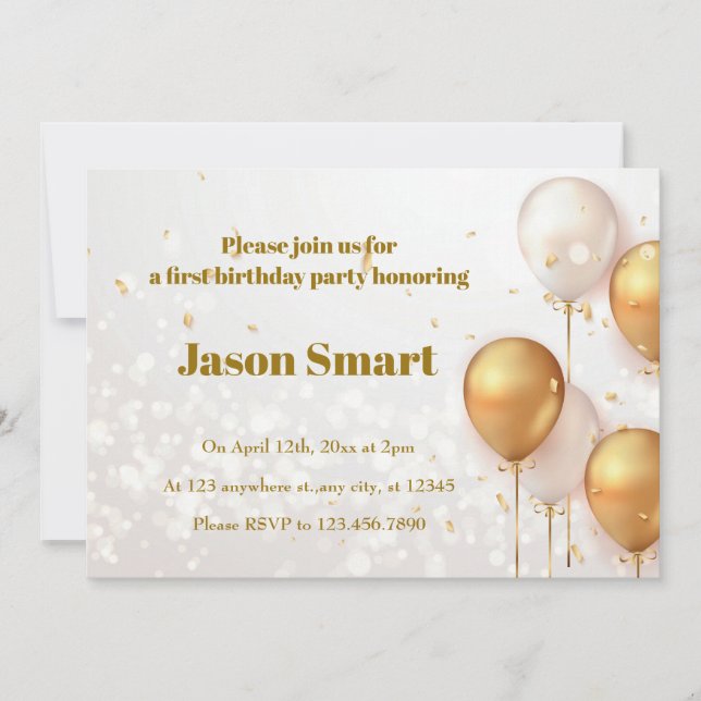 Little Hero First Birthday Celebration Invitation (Front)