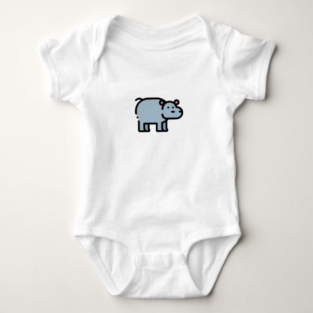 Little Hippopotamus Baby Bodysuit (Front)