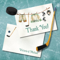 Little Hockey Player Clothesline Thank You Note