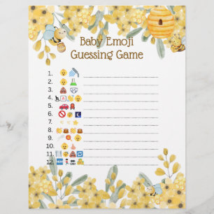 Little Honey Baby Shower Emoji Game Flyer