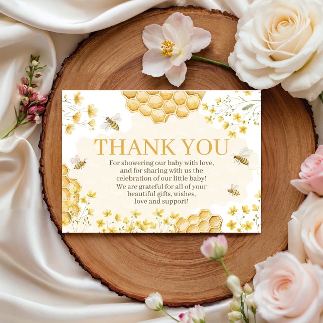 Little Honey Baby Shower Thank You Card (Creator Uploaded)