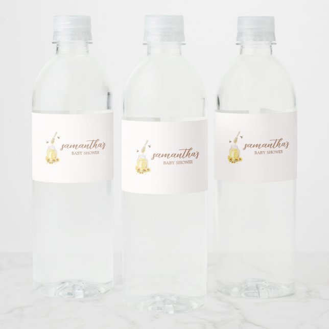 Little Honey Baby Shower Water Bottle Label (Bottles)