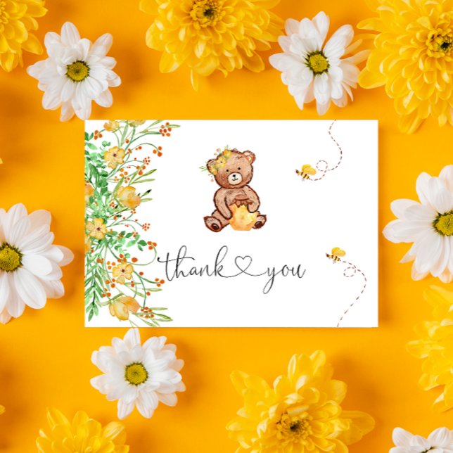 Little honey bear baby shower thank you cards (Creator Uploaded)