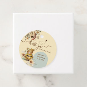 Little honey Bear Baby Shower Thanks bee-ing here Favour Tags
