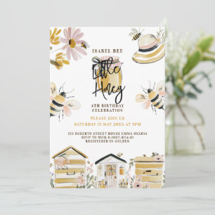 little honey bee 4th birthday invitation