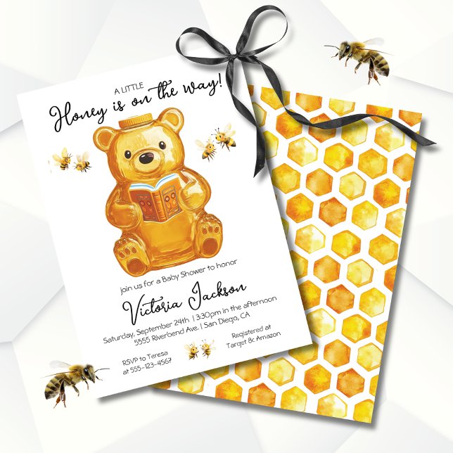 Little Honey Bee Baby Shower clothesline Invitation (Creator Uploaded)