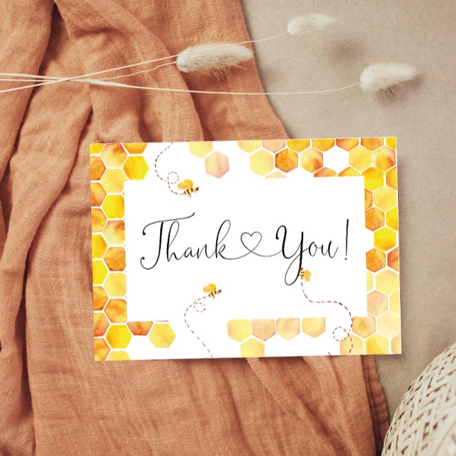 Little honey bee baby shower thank you cards (Creator Uploaded)