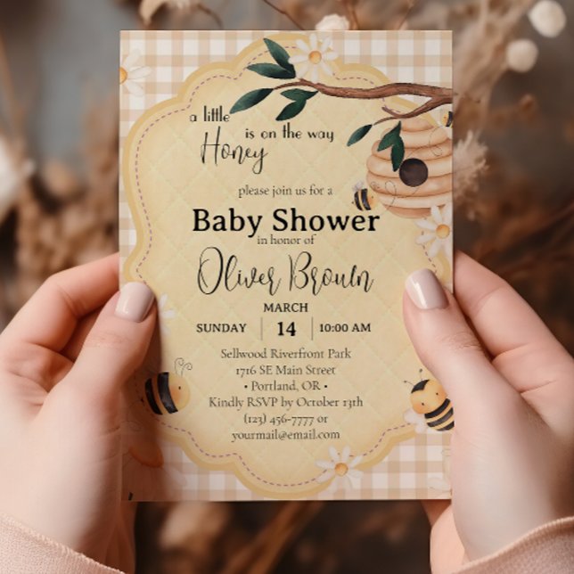 Little honey Bee Baby Shower Watercolor Invitation (Creator Uploaded)