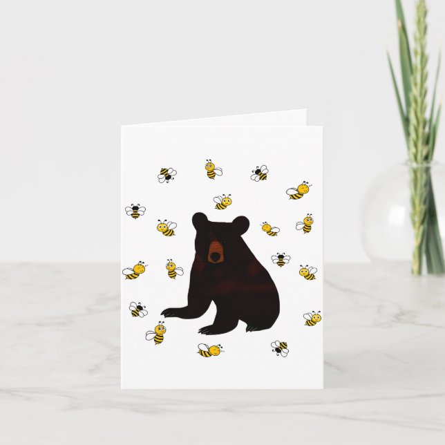 Little Honey Bee Bear Card (Front)
