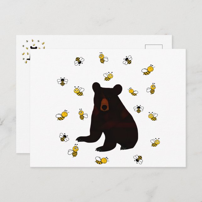 Little Honey Bee Bear Postcard (Front/Back)