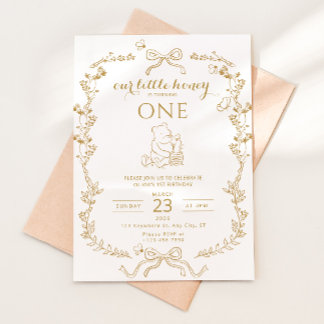 Little Honey Bee First Birthday Invitation