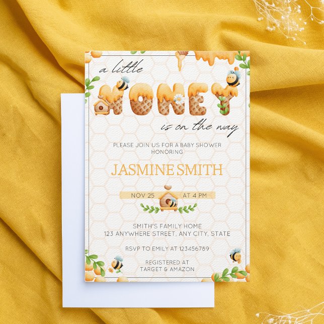 Little Honey Bee Gender Neutral Baby Shower Invitation (Creator Uploaded)