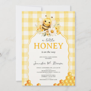 Little Honey Bee Honeycomb Baby Shower Invitation