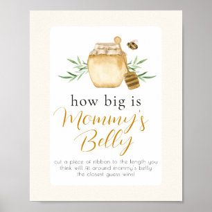 Little Honey Bee Mummy's Belly Baby Shower Game Poster