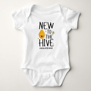 Little Honey Bee On The Way Yellow Baby Shower Bodysuit