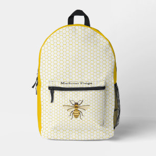 Little Honey Bee On The Way Yellow Baby Shower Printed Backpack
