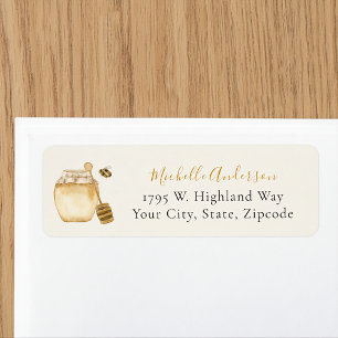 Little Honey Bee Soft Watercolor Return Address 